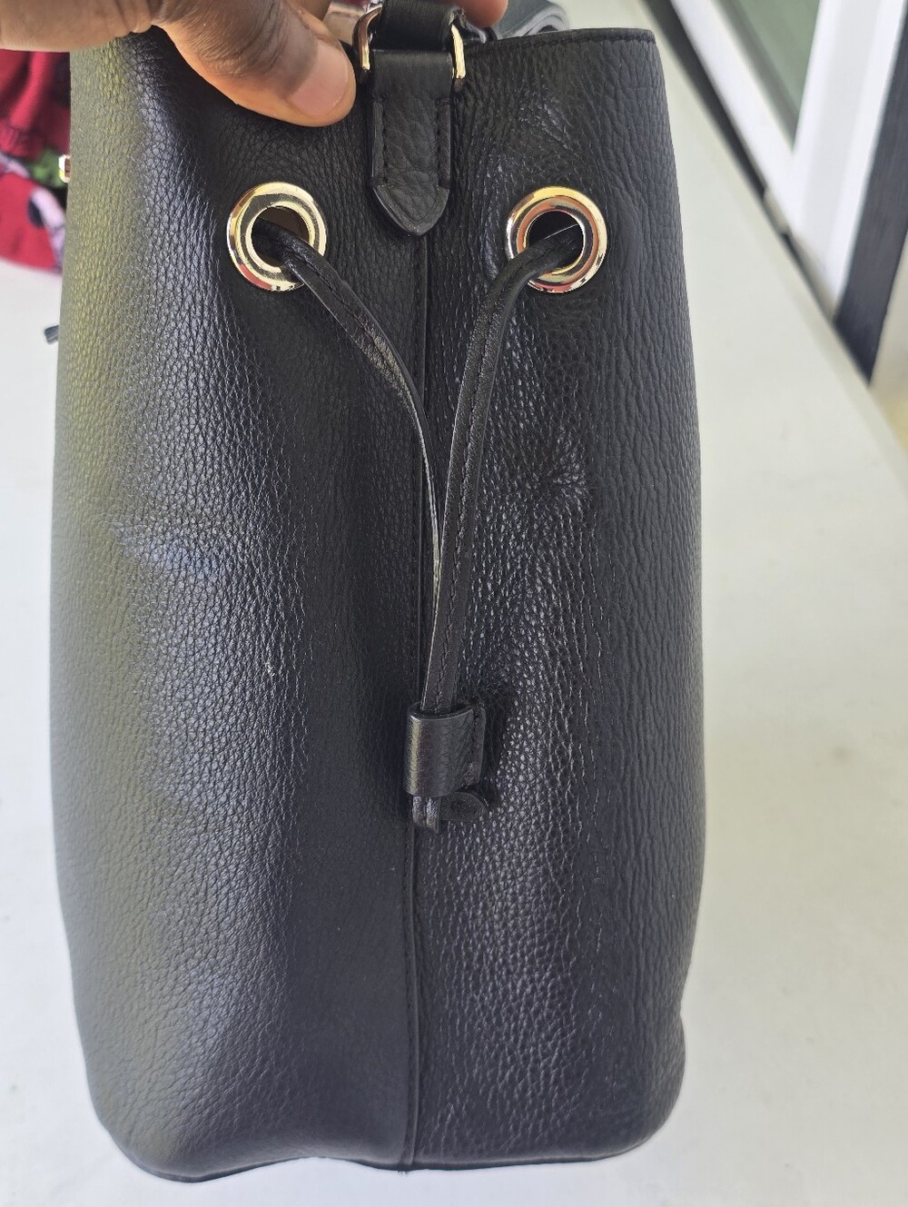 Kate Spade New York Black Pebbled Leather Shoulder Hobo Bag Spade Hardware 10x10 - Picture 12 of 16